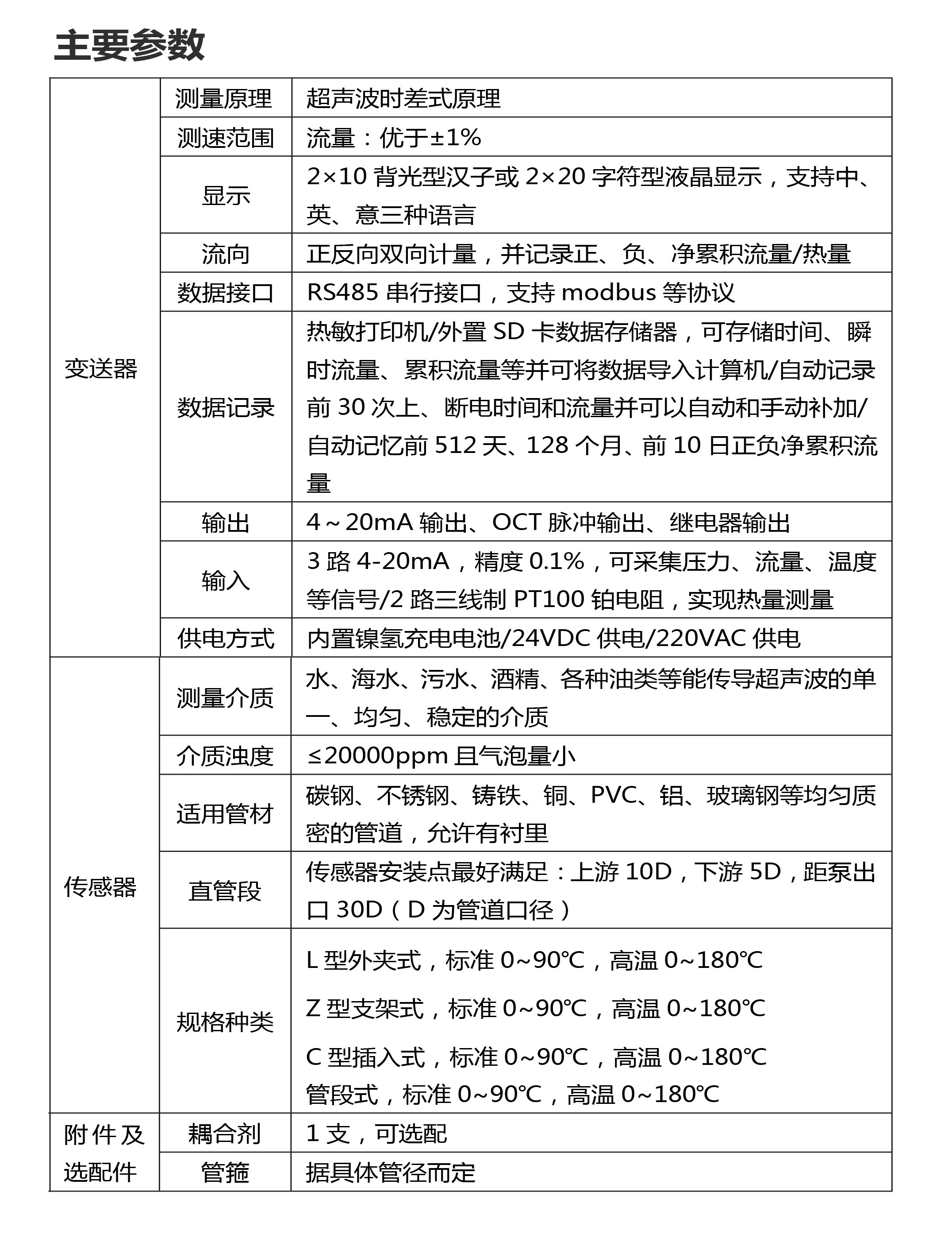 外夹参数